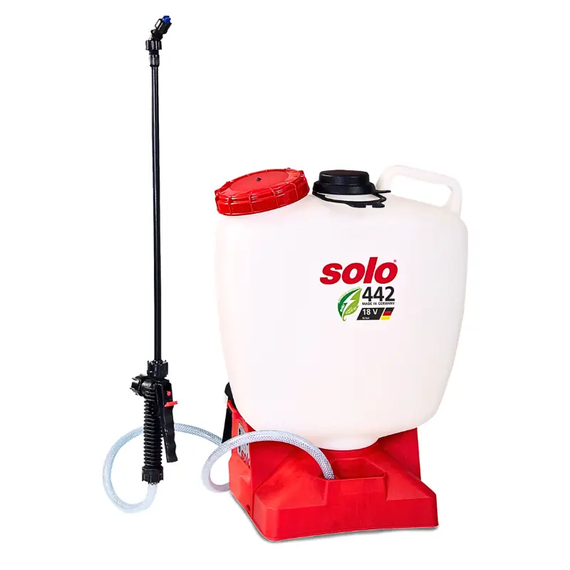 solo-442-battery-backpack-sprayer SOLO 442 battery backpack sprayer for frequent spraying, larger gardens, greenhouse rows, and professional plant protection work